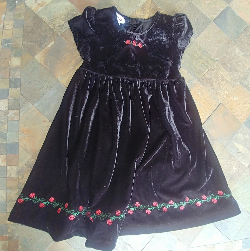 Black Velvet Dress w Matching Coat *Size 3T - Picture 6 of 8